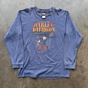 Harley Davidson Double Sided Eagle Graphic Long Sleeve Shirt Size XL